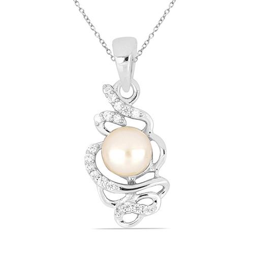 BUY STERLING SILVER PEACH FRESHWATER PEARL GEMSTONE PENDANT